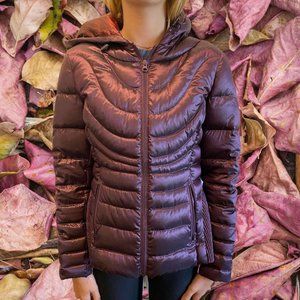 Bernardo Purple Goose Down Packable Mid-Length Jacket Size S